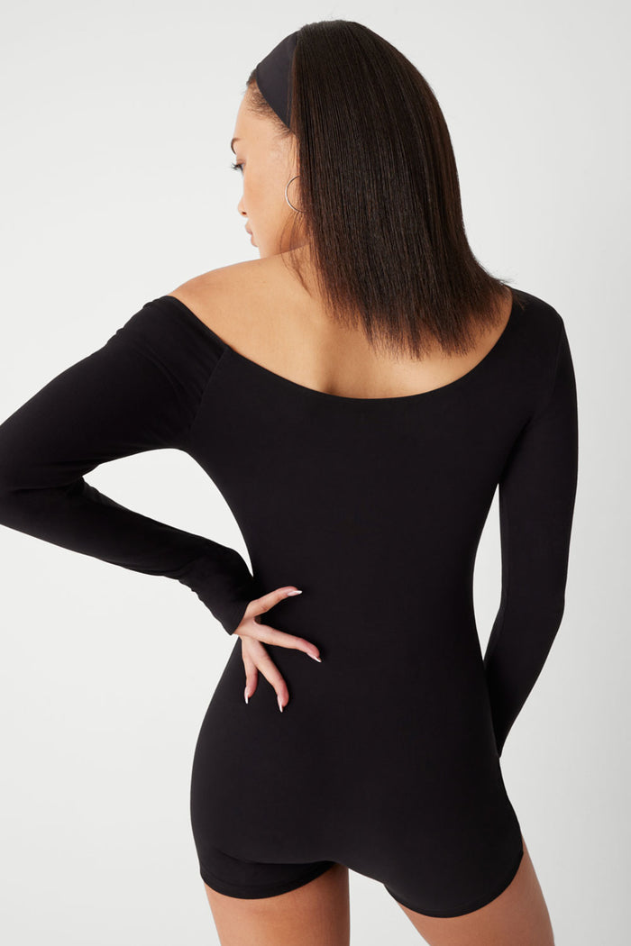 97 One Shoulder Romper Black