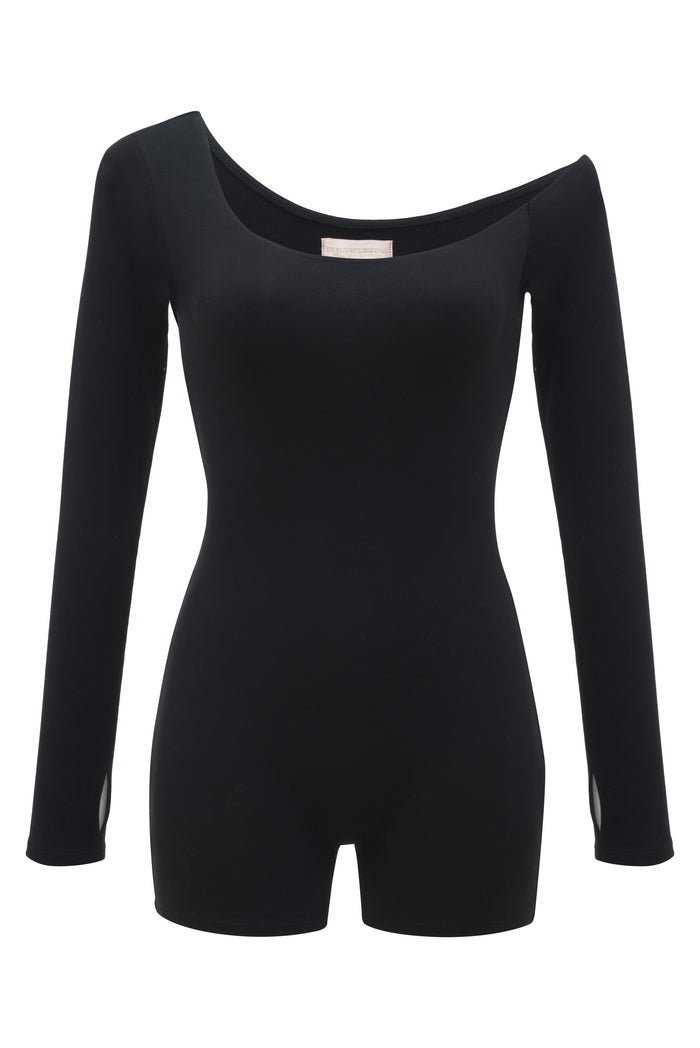 97 One Shoulder Romper Black
