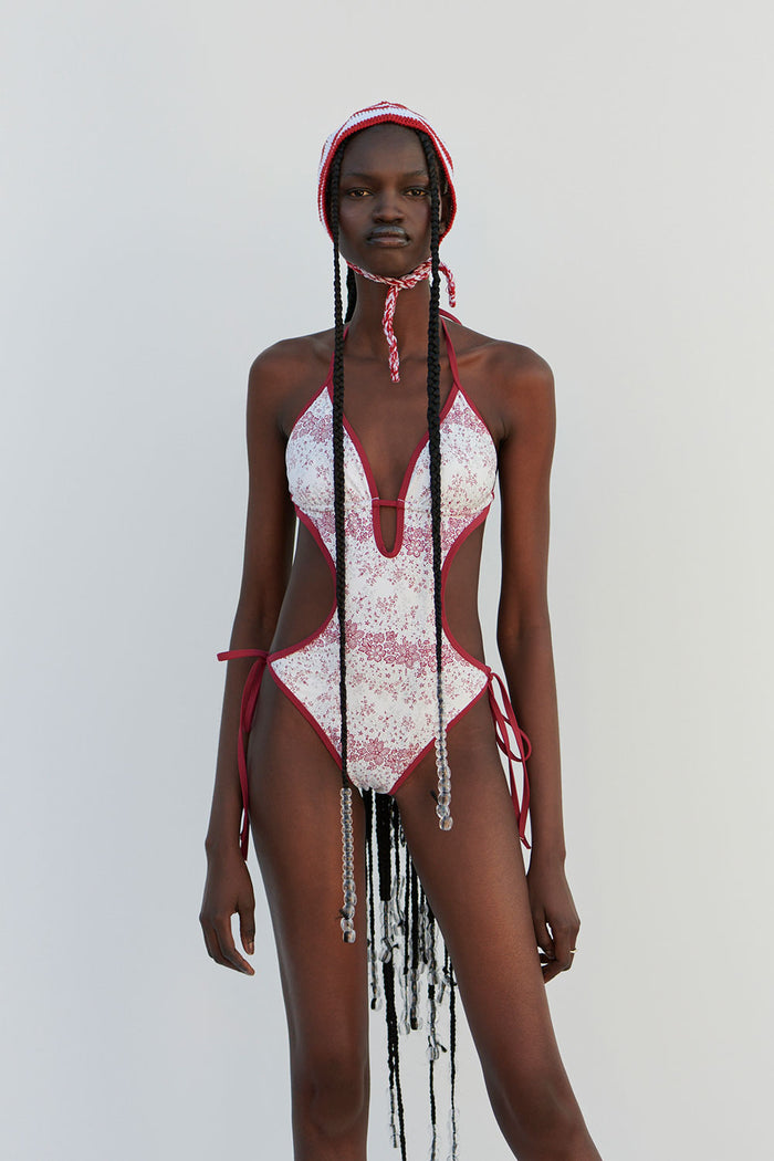 Adriana Floral Monokini One Piece Swimsuit Bisous Lace