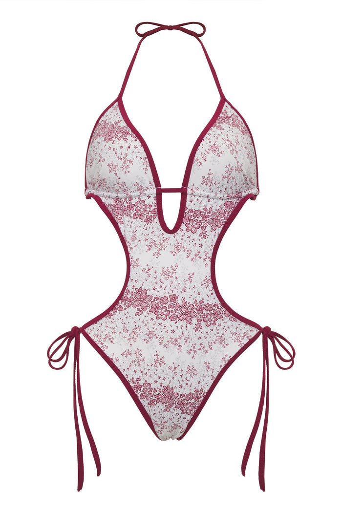 Adriana Floral Monokini One Piece Swimsuit Bisous Lace