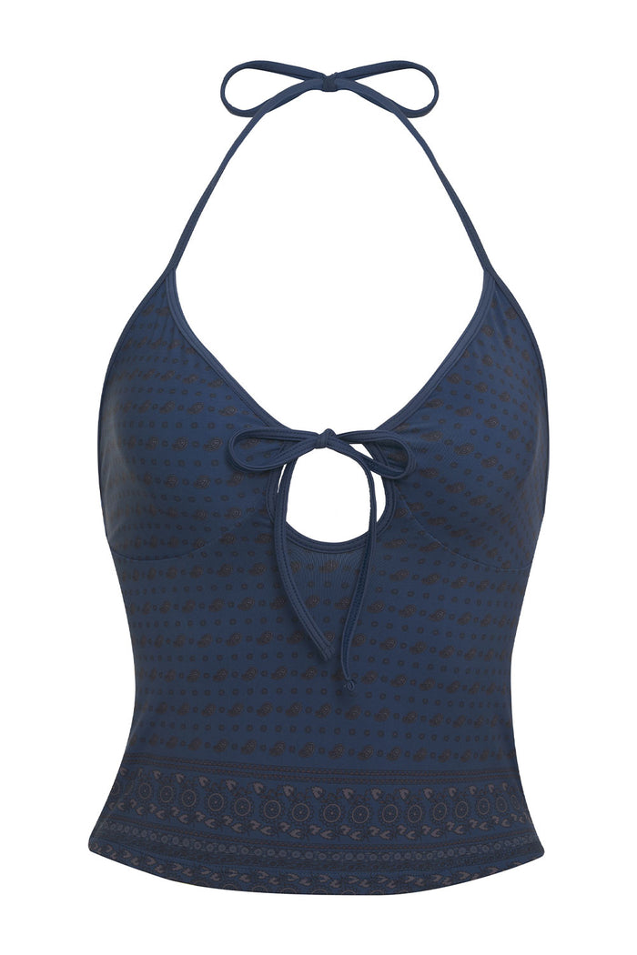 Adriana Halter Tankini Bikini Top Indigo Dusk
