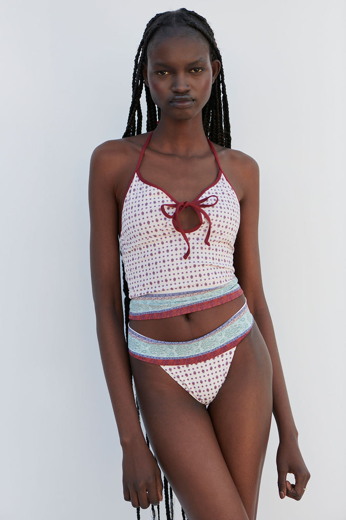 Adriana Halter Bikini Top Sand Paisley