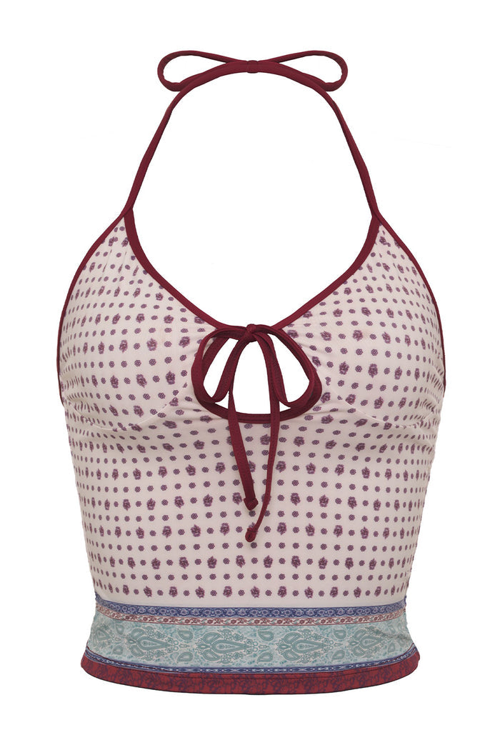 Adriana Halter Bikini Top Sand Paisley