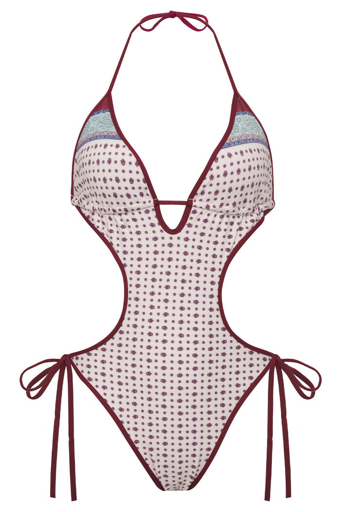 Adriana Monokini One Piece Swimsuit Sand Paisley