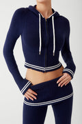 Aimee cloud knit zip up hoodie starlight blue