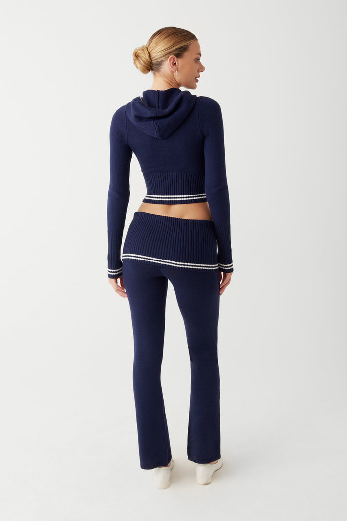 Aimee cloud knit zip up hoodie starlight blue