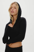 Aimee Cloud Knit Zip Up Hoodie Black