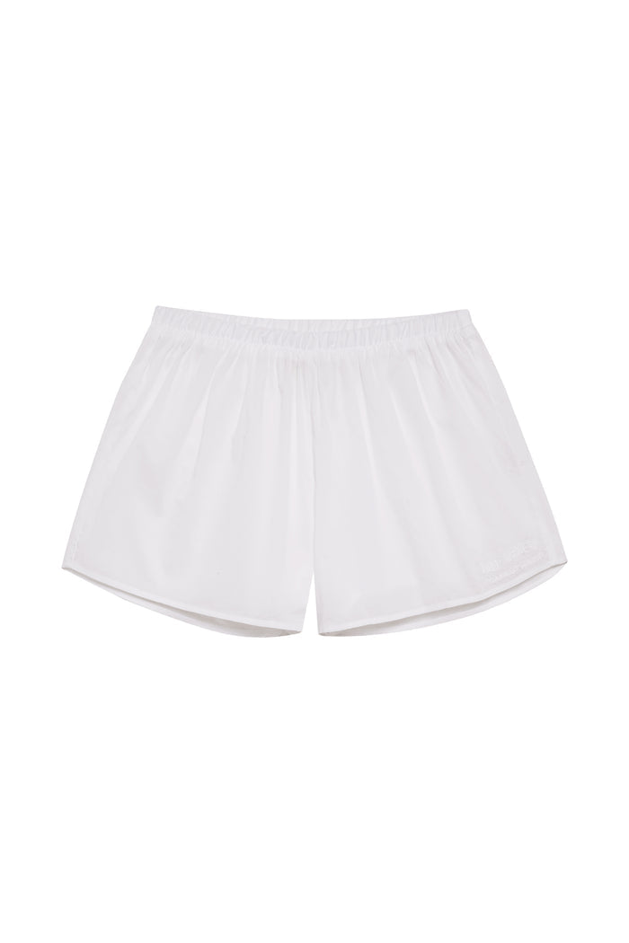 Airy poplin mini shorts white