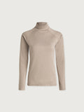 Taupe Marl|Front-facing Varley Always Warm Baselayer Top in Taupe Marl, long-sleeve knit baselayer designed for warmth.