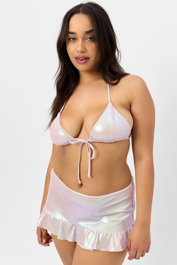 Andrea Iridescent Ruffle Skirt Gilded Angel Extended