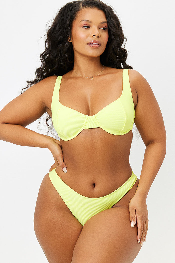 Anna Ribbed Lemonade Underwire Top Extended