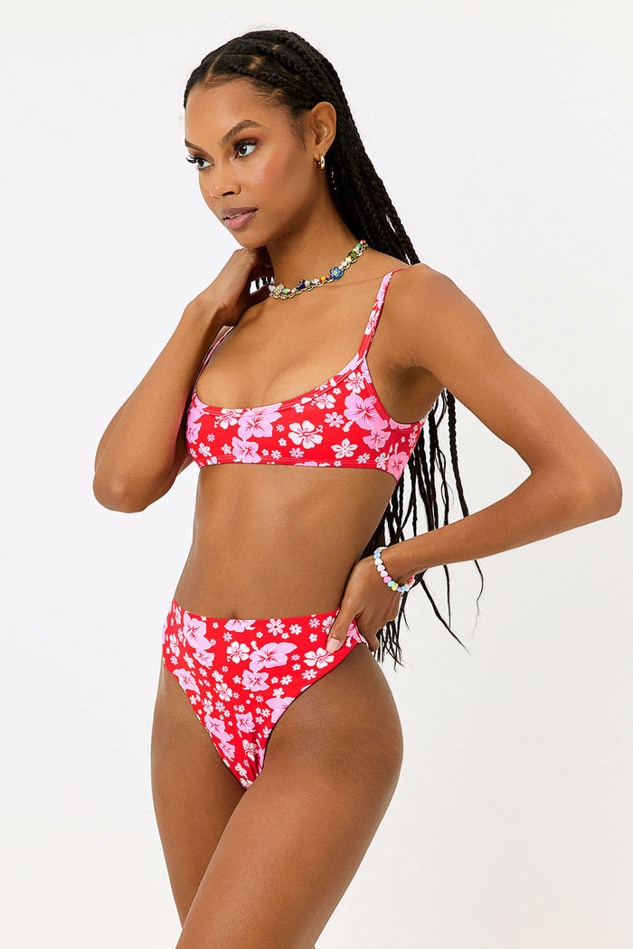 Anne Floral High Waist Bikini Bottom Coconut Girl