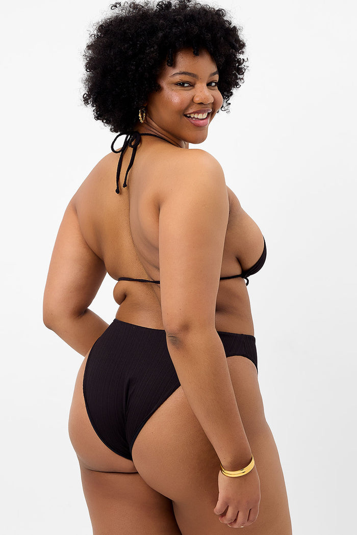 anne black plisse rib high waist bottom XL