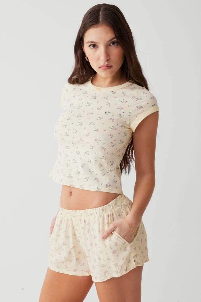 Archie floral cotton tee buttercup bouquet