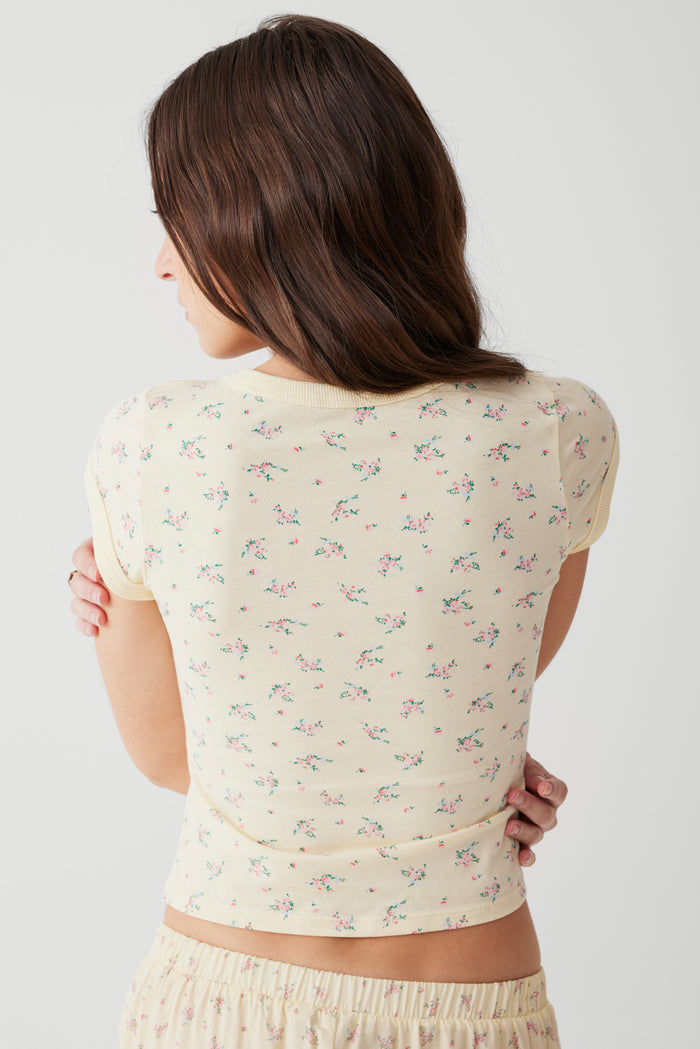 Archie floral cotton tee buttercup bouquet