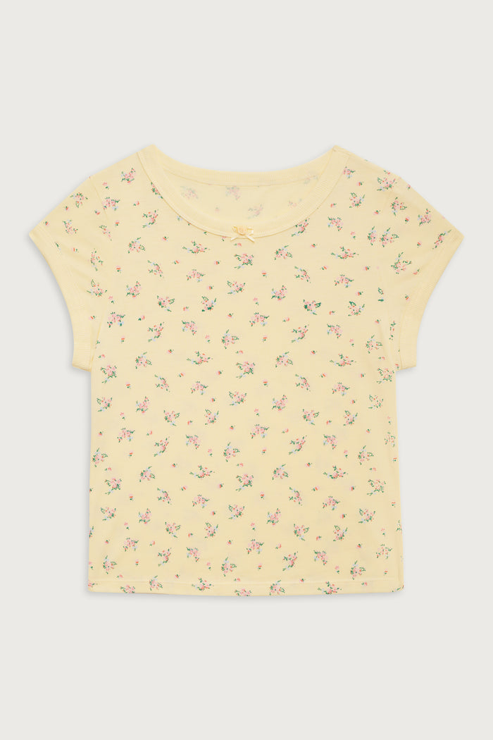 Archie floral cotton tee buttercup bouquet