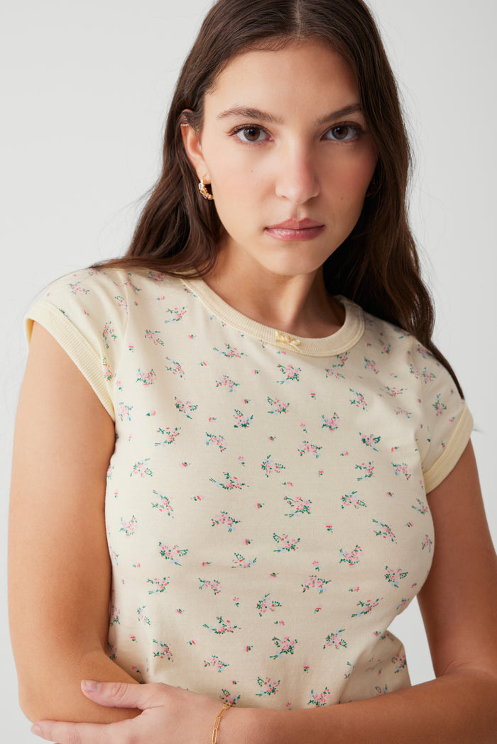 Archie floral cotton tee buttercup bouquet