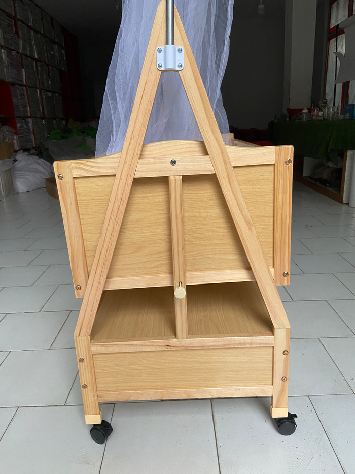 Baby Wooden Cot With Swing Light Wood-BZ-187