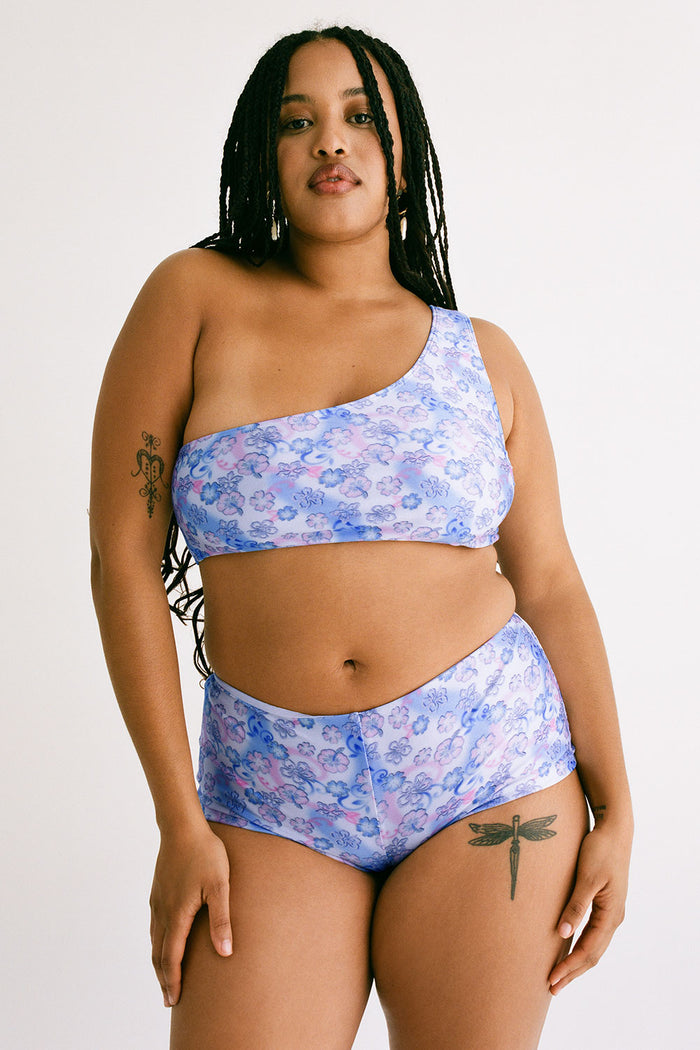 Barb One Shoulder Shine Bikini Top City of Angels Extended