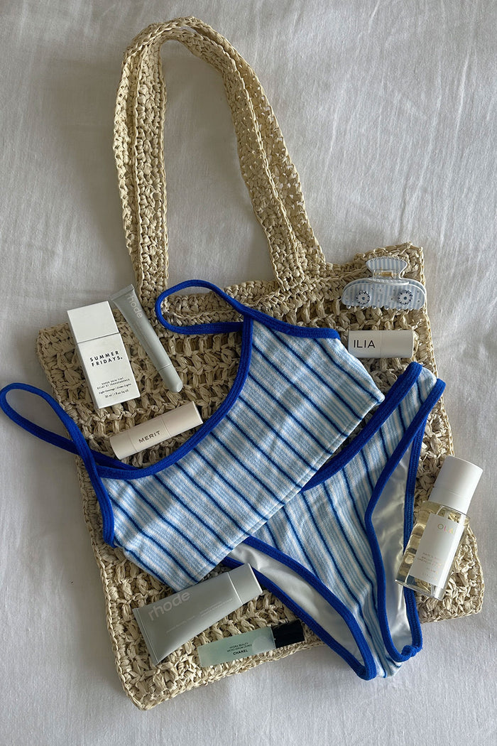 Bay view bralette bikini top seaside stripe