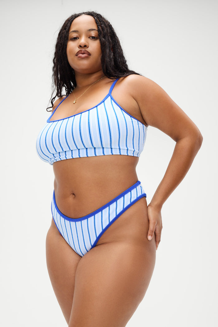 Bay view bralette bikini top seaside stripe