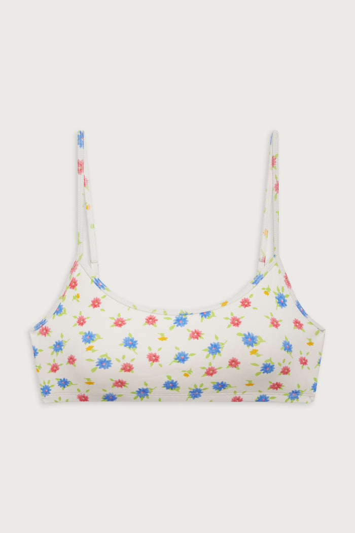 Bay view floral bralette bikini top water blossom