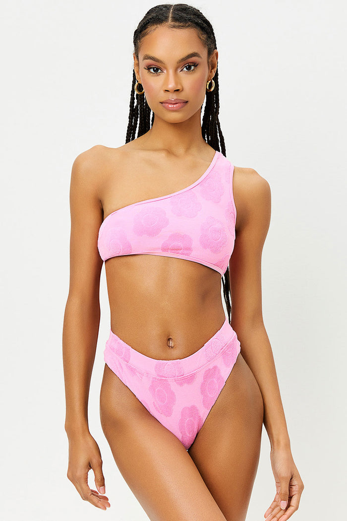 Bea Floral Terry High Waist Bikini Bottom Flowerchild
