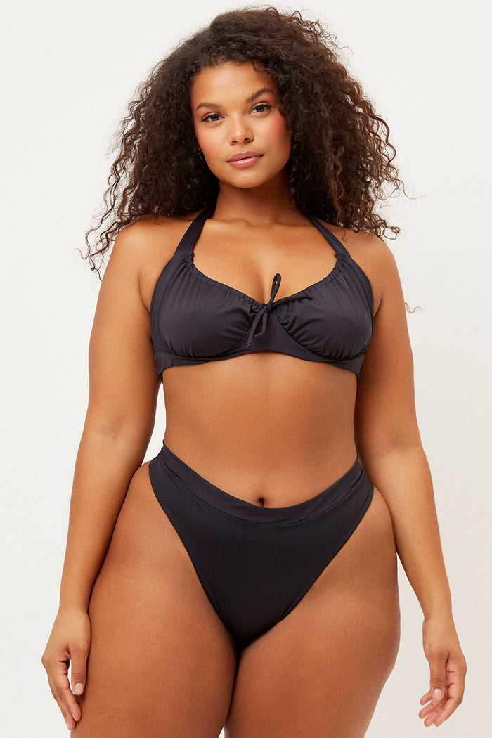 Bea Black High Waist Skimpy Bottom