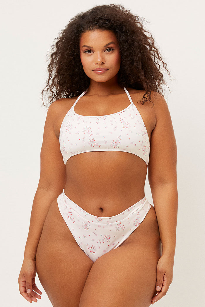 Bea Sweet Rose Floral High Waist Skimpy Bottom