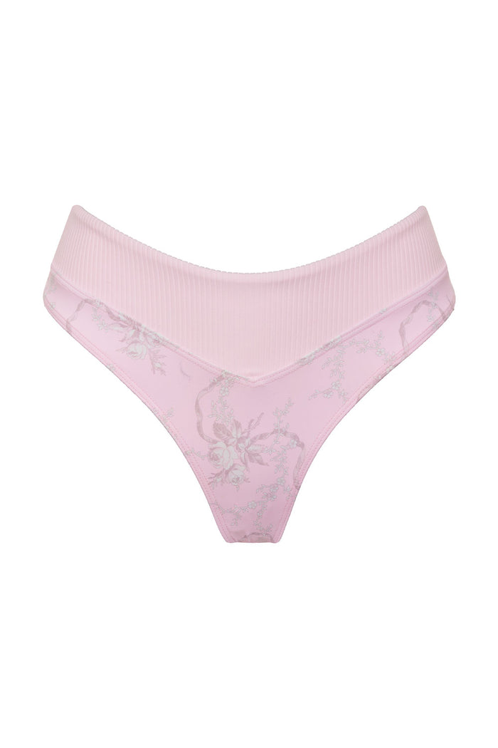 Bellamy Ribbed High Waist Bikini Bottom Aurora