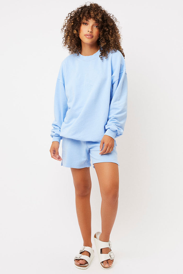 Bennie Chambray Oversized Crewneck Sweatshirt