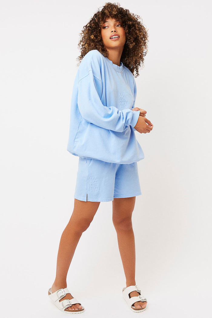 Bennie Chambray Oversized Crewneck Sweatshirt