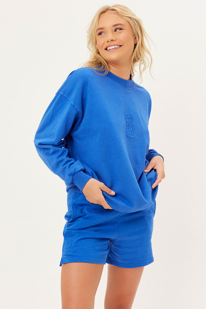 bennie oversized crewneck pacific blue