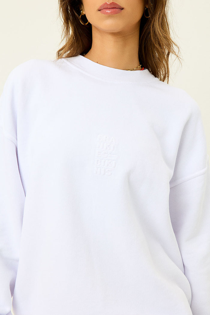 Bennie White Oversized Crewneck Sweatshirt