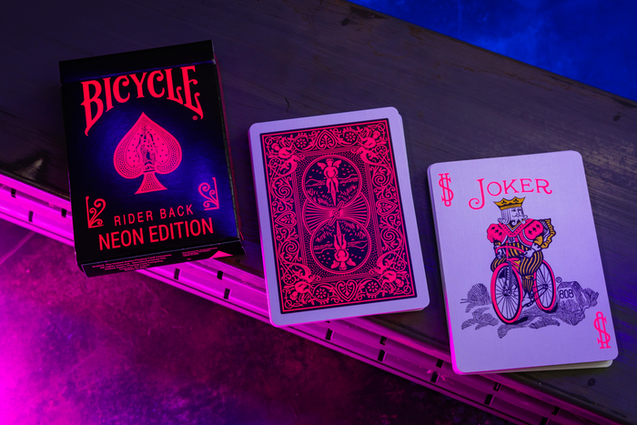 Bicycle Neon Rider Back Star-Fire Pink Deck Playing Cards