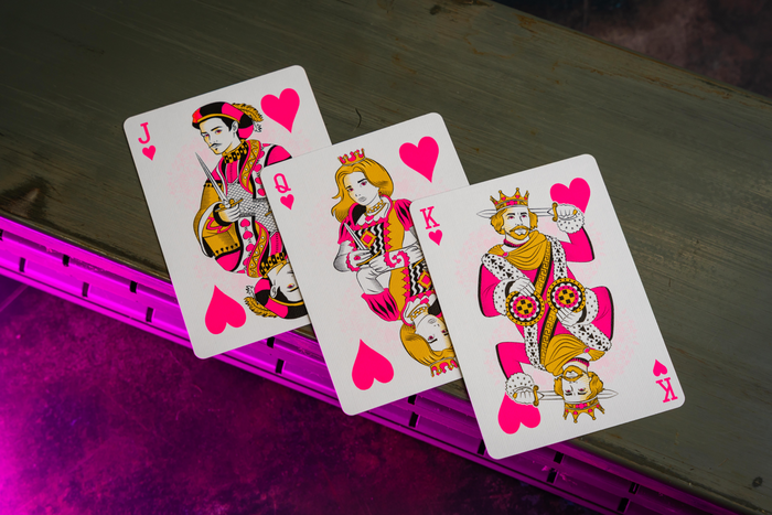 Bicycle Neon Rider Back Star-Fire Pink Deck Playing Cards