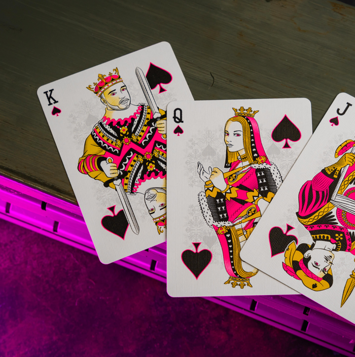 Bicycle Neon Rider Back Star-Fire Pink Deck Playing Cards