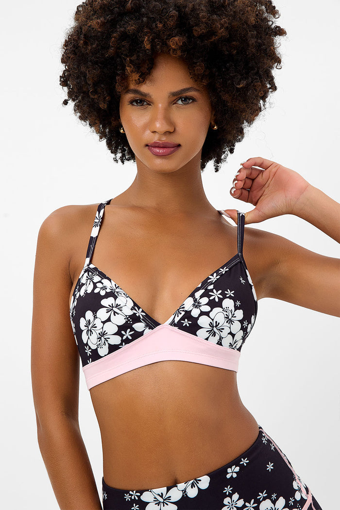 Billie Plush Plumeria Floral Sports Bra