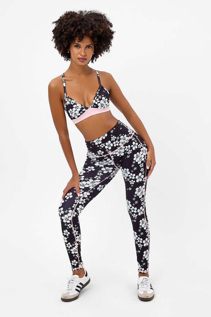 Billie Plush Plumeria Floral Sports Bra
