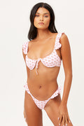 Birdie Baby Berry Ruffle Front Tie Bralette Top