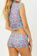 Blue Crush Terry Floral Boy Short Blue Magic