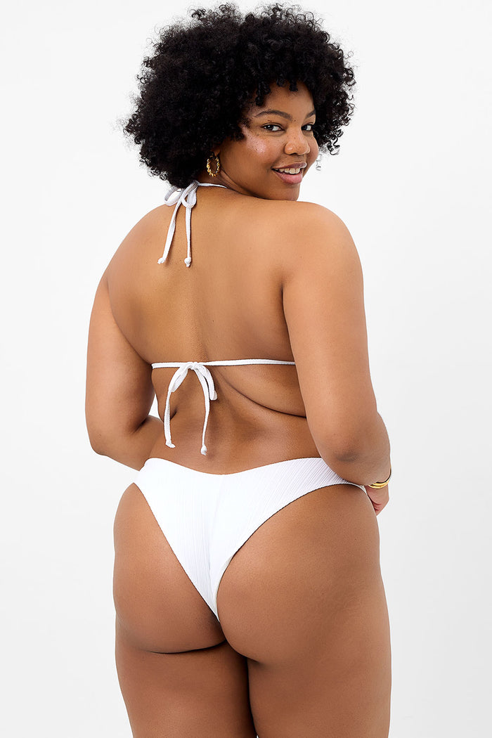 Boardwalk Plissé String Bikini Top Optic White