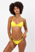 Boardwalk Plissé String Bikini Top Pina Colada