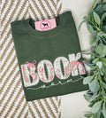 BOOK WORM APPLIQUE Custom Embroidered T-shirt or Sweatshirt