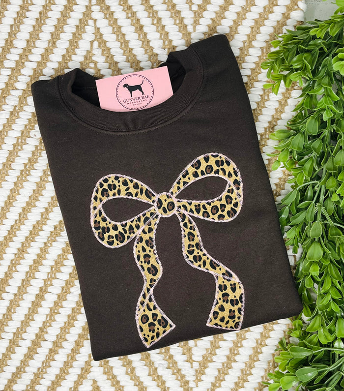 BOW APPLIQUE Custom Embroidered T-shirt or Sweatshirt