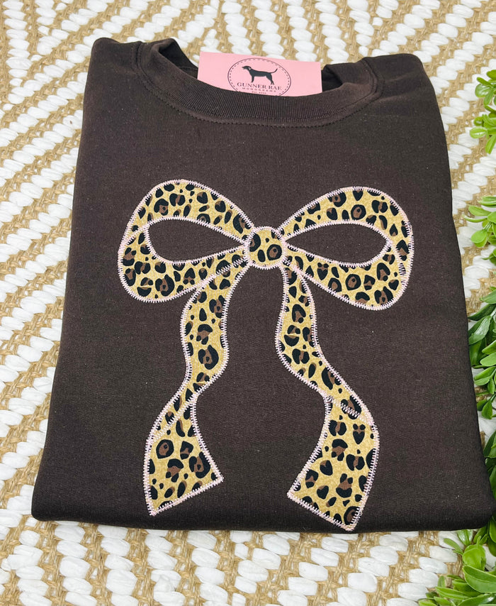 BOW APPLIQUE Custom Embroidered T-shirt or Sweatshirt