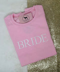 BRIDE Custom Embroidered T-shirt or Sweatshirt TNR FONT