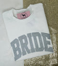 BRIDE SILVER GLITTER Custom Applique Embroidered T-shirt or Sweatshirt