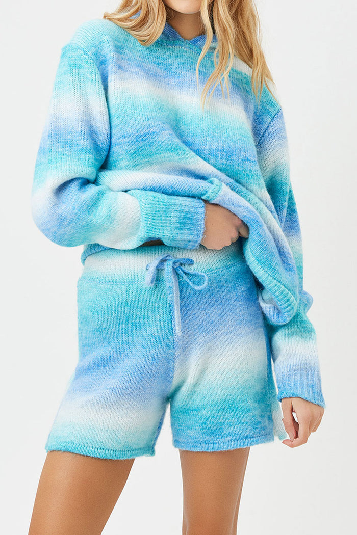 Burl Knit Sweat Short Blue Horizon