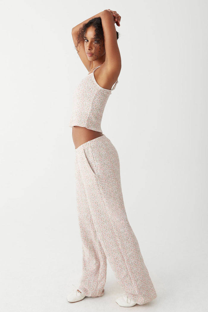 Cabin floral waffle pant baby blanket